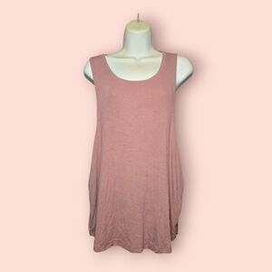 Athleta Well Rested Rib Sleep Tank Dusty Pink Cami Women's XL Modal Soft Cozy
